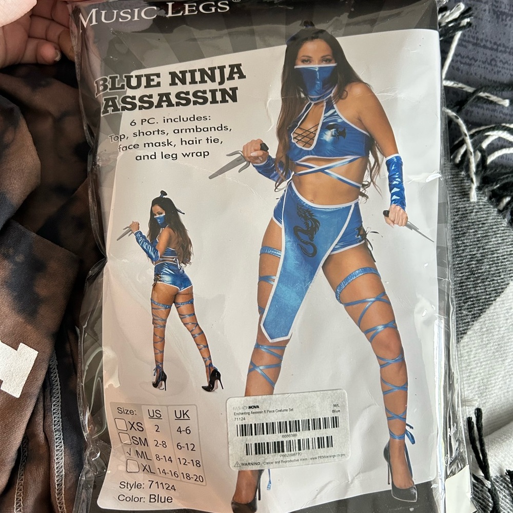 Music Legs Vibrant Blue Ninja Costume